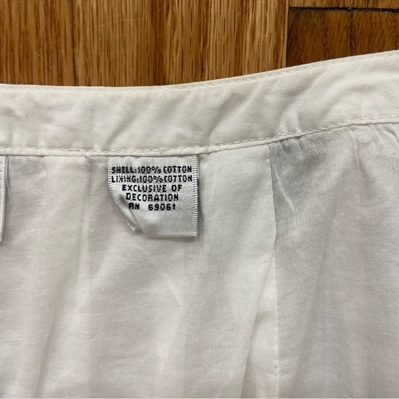 Talbots A Line Skirt Size 10P White Geometric Cotton Lined Knee Length Career - Picture 6 of 8